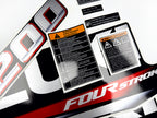 Vinyl graphic silver metalized shimmer decals set suitable for Suzuki 200 hp four stroke outboard engine. Vinyl stickers kit for suzuki 200 hp four stroke Handmade