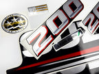 Vinyl graphic silver metalized shimmer decals set suitable for Suzuki 200 hp four stroke outboard engine. Vinyl stickers kit for suzuki 200 hp four stroke Handmade