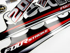 Vinyl graphic silver metalized shimmer decals set suitable for Suzuki 200 hp four stroke outboard engine. Vinyl stickers kit for suzuki 200 hp four stroke Handmade