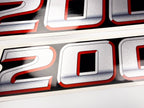 Vinyl graphic silver metalized shimmer decal numbers set suitable for Suzuki 200 hp four stroke outboard engine. Vinyl stickers number for suzuki 200 hp four stroke Handmade