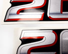 Vinyl graphic silver metalized shimmer decal numbers set suitable for Suzuki 200 hp four stroke outboard engine. Vinyl stickers number for suzuki 200 hp four stroke Handmade