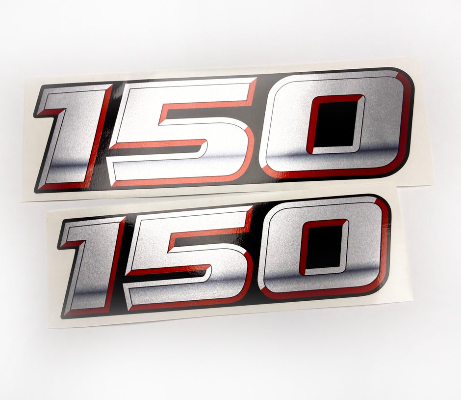 Vinyl graphic silver metalized shimmer decals set suitable for Suzuki 150 hp four stroke outboard engine. Vinyl stickers kit for suzuki 150 hp four stroke Handmade