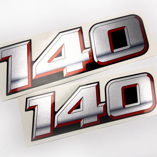 Vinyl graphic silver metalized shimmer decal numbers set suitable for Suzuki 140 hp four stroke outboard engine. Vinyl stickers number for suzuki 140 hp four stroke Handmade
