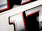 Vinyl graphic silver metalized shimmer decal numbers set suitable for Suzuki 175 hp four stroke outboard engine. Vinyl stickers number for suzuki 175 hp four stroke Handmade