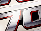 Vinyl graphic silver metalized shimmer decal numbers set suitable for Suzuki 70 hp four stroke outboard engine. Vinyl stickers number for suzuki 70 hp four stroke Handmade