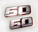 Vinyl graphic silver metalized shimmer decal numbers set suitable for Suzuki 60 hp four stroke outboard engine. Vinyl stickers number for suzuki 60 hp four stroke Handmade