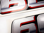 Vinyl graphic silver metalized shimmer decal numbers set suitable for Suzuki 60 hp four stroke outboard engine. Vinyl stickers number for suzuki 60 hp four stroke Handmade