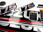 Vinyl graphic silver metalized shimmer decals set suitable for Suzuki 175 hp four stroke outboard engine. Vinyl stickers kit for suzuki 175 hp four stroke Handmade