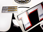 Vinyl graphic silver metalized shimmer decals set suitable for Suzuki 175 hp four stroke outboard engine. Vinyl stickers kit for suzuki 175 hp four stroke Handmade