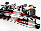 Vinyl graphic silver metalized shimmer decals set suitable for Suzuki 175 hp four stroke outboard engine. Vinyl stickers kit for suzuki 175 hp four stroke Handmade