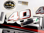 Vinyl graphic silver metalized shimmer decals set suitable for Suzuki 40 hp four stroke outboard engine. Vinyl stickers kit for suzuki 40 hp four stroke Handmade