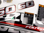 Vinyl graphic silver metalized shimmer decals set suitable for Suzuki 60 hp four stroke outboard engine. Vinyl stickers kit for suzuki 60 hp four stroke Handmade