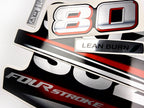 Vinyl graphic silver metalized shimmer decals set suitable for Suzuki 80 hp four stroke outboard engine. Vinyl stickers kit for suzuki 80 hp four stroke Handmade