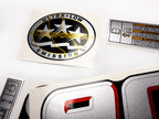 Vinyl graphic silver metalized shimmer decals set suitable for Suzuki 90 hp four stroke outboard engine. Vinyl stickers kit for suzuki 90 hp four stroke Handmade