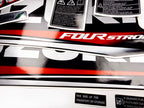 Vinyl graphic silver metalized shimmer decals set suitable for Suzuki 100 hp four stroke outboard engine. Vinyl stickers kit for suzuki 100 hp four stroke Handmade