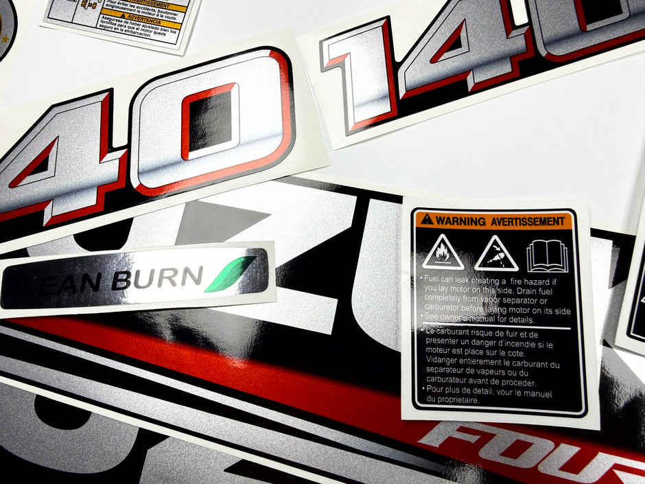 Vinyl graphic silver metalized shimmer decals set suitable for Suzuki 140 hp four stroke outboard engine. Vinyl stickers kit for suzuki 140 hp four stroke Handmade