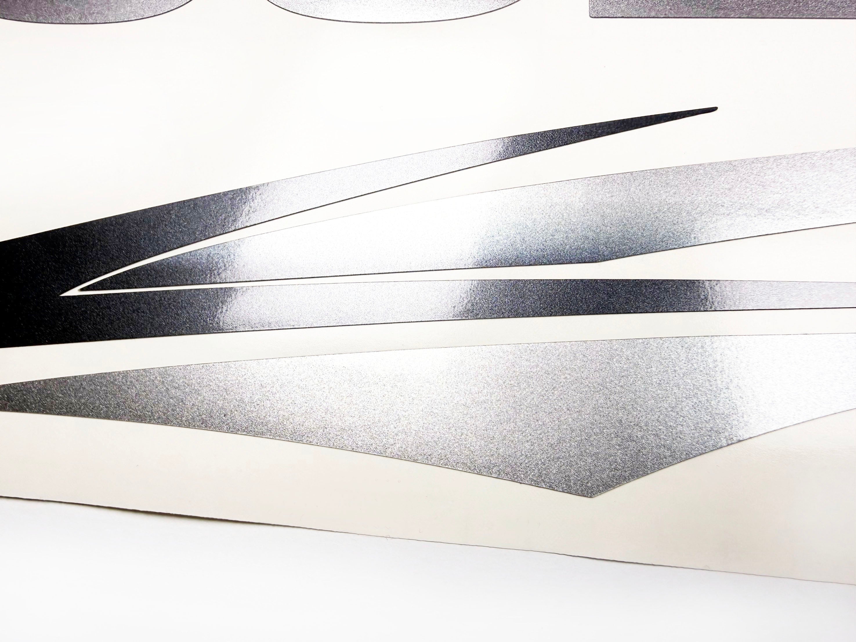 Vinyl graphic metallic silver glitter decals set suitable for Suzuki 70 hp four stroke for white cowling outboard engine. Vinyl stickers kit for suzuki 70 hp four stroke Handmade