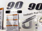 Vinyl graphic metallic silver glitter decals set suitable for Suzuki 90 hp four stroke for white cowling outboard engine. Vinyl stickers kit for suzuki 90 hp four stroke Handmade