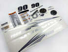 Vinyl graphic metallic silver glitter decals set suitable for Suzuki 90 hp four stroke for white cowling outboard engine. Vinyl stickers kit for suzuki 90 hp four stroke Handmade