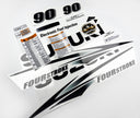 Vinyl graphic decals set clear film grey color suitable for Suzuki 90 hp white cover hood four stroke outboard engine. Vinyl stickers kit for suzuki 90 hp four stroke Handmade