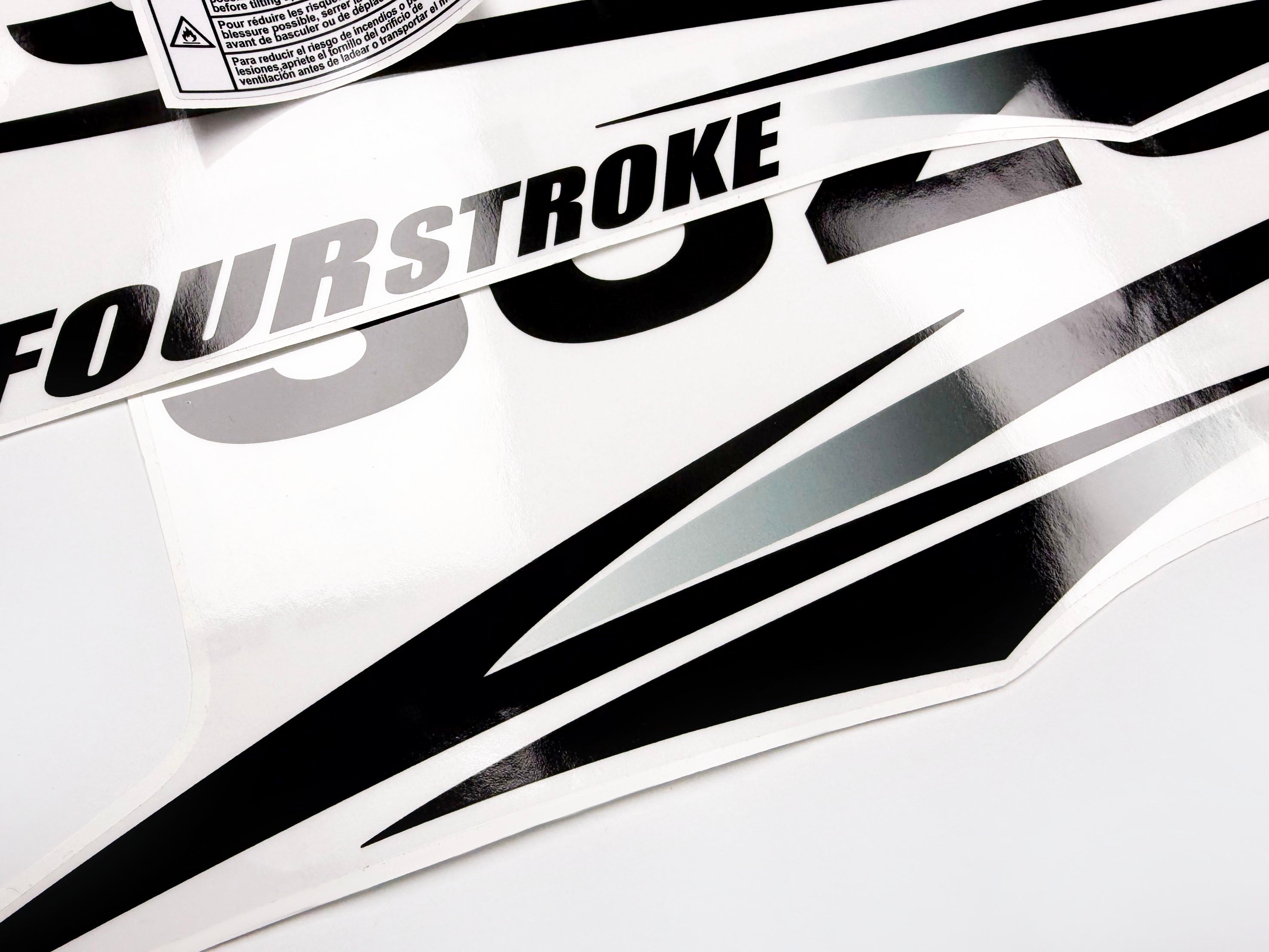 Vinyl graphic decals set clear film grey color suitable for Suzuki 70 hp white cover hood four stroke outboard engine. Vinyl stickers kit for suzuki 70 hp four stroke Handmade