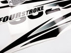 Vinyl graphic decals set clear film grey color suitable for Suzuki 70 hp white cover hood four stroke outboard engine. Vinyl stickers kit for suzuki 70 hp four stroke Handmade