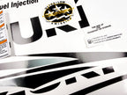Vinyl graphic decals set clear film grey color suitable for Suzuki 90 hp white cover hood four stroke outboard engine. Vinyl stickers kit for suzuki 90 hp four stroke Handmade