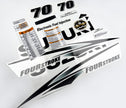 Vinyl graphic decals set clear film grey color suitable for Suzuki 70 hp white cover hood four stroke outboard engine. Vinyl stickers kit for suzuki 70 hp four stroke Handmade