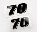 Vinyl graphic grey color clear film  decal numbers set suitable for Suzuki 70 hp four stroke outboard engine. Vinyl stickers number for suzuki 70 hp four stroke Handmade