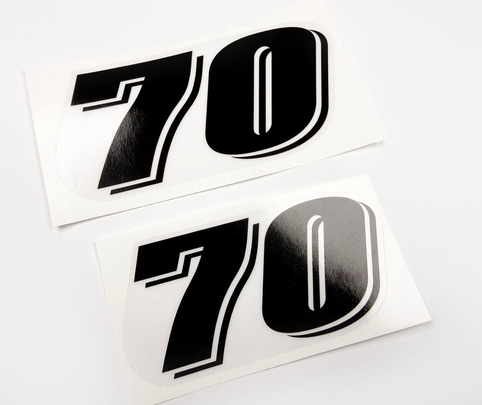 Vinyl graphic grey color clear film  decal numbers set suitable for Suzuki 70 hp four stroke outboard engine. Vinyl stickers number for suzuki 70 hp four stroke Handmade