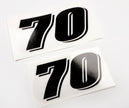 Vinyl graphic grey color clear film  decal numbers set suitable for Suzuki 70 hp four stroke outboard engine. Vinyl stickers number for suzuki 70 hp four stroke Handmade