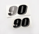 Vinyl graphic grey color clear film  decal numbers set suitable for Suzuki 90 hp four stroke outboard engine. Vinyl stickers number for suzuki 90 hp four stroke Handmade