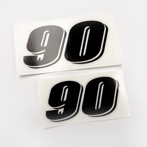 Vinyl graphic grey color clear film  decal numbers set suitable for Suzuki 90 hp four stroke outboard engine. Vinyl stickers number for suzuki 90 hp four stroke Handmade
