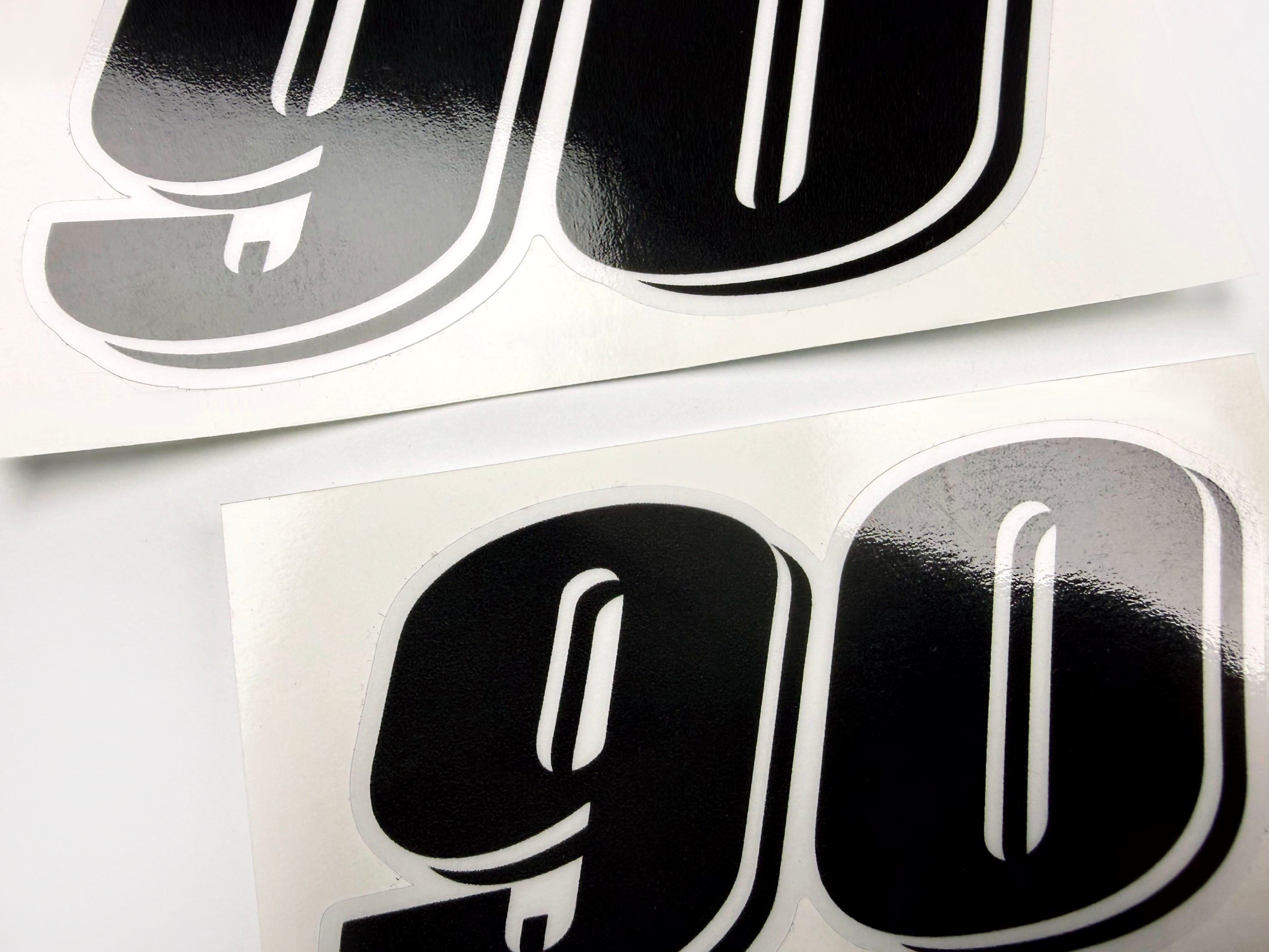 Vinyl graphic grey color clear film  decal numbers set suitable for Suzuki 90 hp four stroke outboard engine. Vinyl stickers number for suzuki 90 hp four stroke Handmade