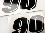 Vinyl graphic grey color clear film  decal numbers set suitable for Suzuki 90 hp four stroke outboard engine. Vinyl stickers number for suzuki 90 hp four stroke Handmade