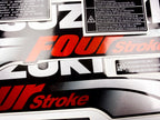 Vinyl graphic silver shimmer decals set suitable for Suzuki 4 hp four stroke outboard engine. Vinyl stickers kit for suzuki 4 hp four stroke Handmade