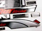 Vinyl graphic silver red shimmer decals set suitable for Suzuki 5 hp four stroke outboard engine. Vinyl stickers kit for suzuki 5 hp four stroke Handmade
