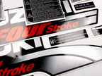 Vinyl graphic silver shimmer decals set suitable for Suzuki 4 hp four stroke outboard engine. Vinyl stickers kit for suzuki 4 hp four stroke Handmade