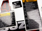 Vinyl graphic silver shimmer decals set suitable for Suzuki 4 hp four stroke outboard engine. Vinyl stickers kit for suzuki 4 hp four stroke Handmade