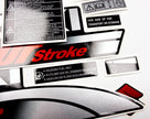Vinyl graphic silver shimmer decals set suitable for Suzuki 4 hp four stroke outboard engine. Vinyl stickers kit for suzuki 4 hp four stroke Handmade
