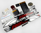 Vinyl graphic silver red shimmer decals set suitable for Suzuki 6 hp four stroke outboard engine. Vinyl stickers kit for suzuki 6 hp four stroke Handmade