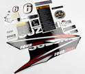 Vinyl graphic silver red shimmer decals set suitable for Suzuki 6 hp four stroke outboard engine. Vinyl stickers kit for suzuki 6 hp four stroke Handmade