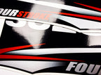 Vinyl graphic silver shimmer decals set suitable for Suzuki 4 hp four stroke outboard engine. Vinyl stickers kit for suzuki 4 hp four stroke Handmade