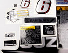 Vinyl graphic silver red shimmer decals set suitable for Suzuki 6 hp four stroke outboard engine. Vinyl stickers kit for suzuki 6 hp four stroke Handmade
