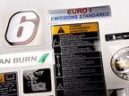 Vinyl graphic silver red shimmer decals set suitable for Suzuki 6 hp four stroke outboard engine. Vinyl stickers kit for suzuki 6 hp four stroke Handmade