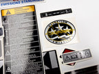 Vinyl graphic silver shimmer decals set suitable for Suzuki 5 hp four stroke outboard engine. Vinyl stickers kit for suzuki 5 hp four stroke Handmade