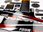 Vinyl graphic silver shimmer decals set suitable for Suzuki 4 hp four stroke outboard engine. Vinyl stickers kit for suzuki 4 hp four stroke Handmade