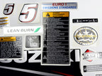 Vinyl graphic silver shimmer decals set suitable for Suzuki 5 hp four stroke outboard engine. Vinyl stickers kit for suzuki 5 hp four stroke Handmade
