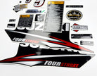 Vinyl graphic silver shimmer decals set suitable for Suzuki 5 hp four stroke outboard engine. Vinyl stickers kit for suzuki 5 hp four stroke Handmade