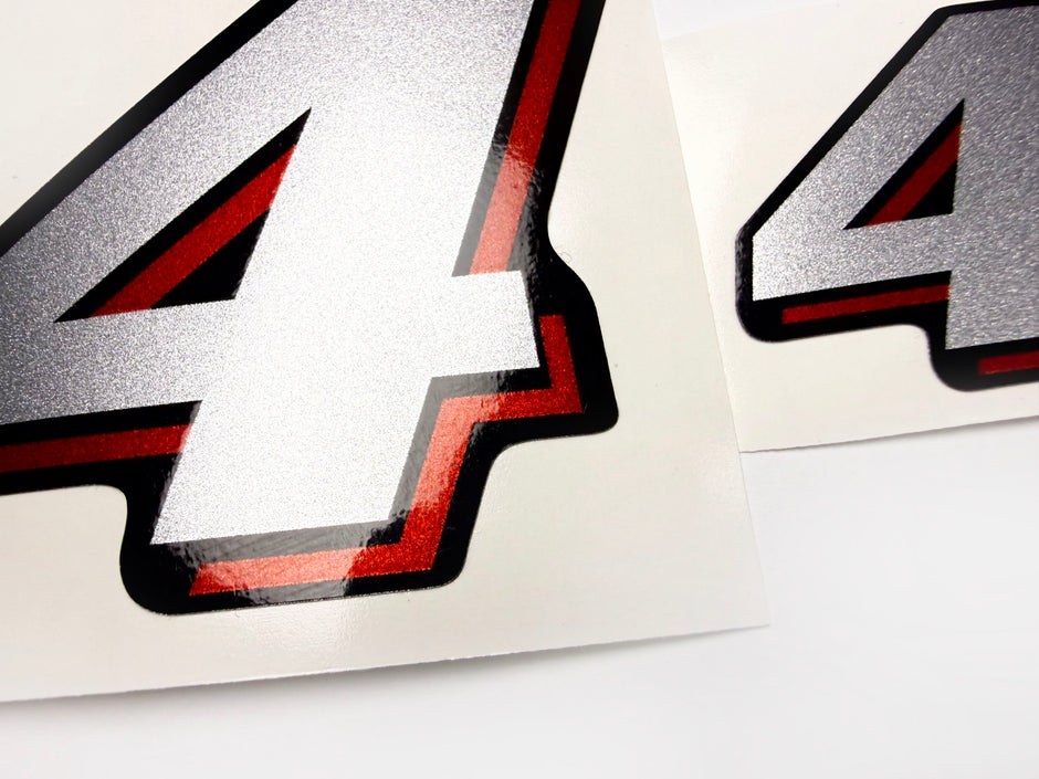 Vinyl graphic silver shimmer decals set suitable for Suzuki 4 hp four stroke outboard engine. Vinyl stickers kit for suzuki 4 hp four stroke Handmade